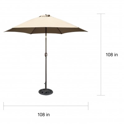 TropiShade 9 ft Bronze Aluminum Market Umbrella with Beige Polyester Cover   